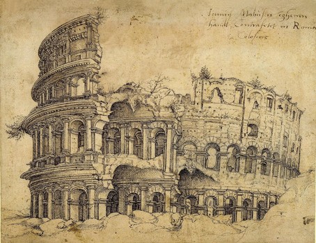 At the Met: Jan Gossart's sketch of the Colosseum in Rome. The Netherlandish master is often credited with introducing the Italian Renaissance style to northern Europe.